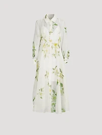 Harmony Linen And Silk Midi Dress