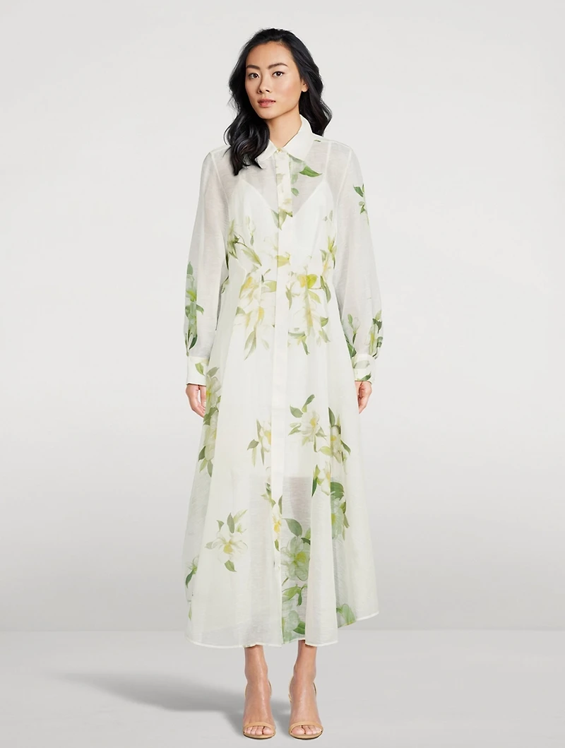 Harmony Linen And Silk Midi Dress