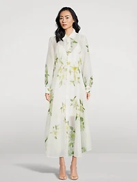Harmony Linen And Silk Midi Dress