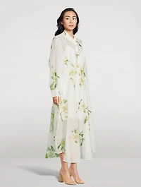 Harmony Linen And Silk Midi Dress