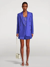 Natura Wool And Silk Double-Breasted Blazer