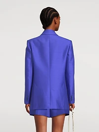 Natura Wool And Silk Double-Breasted Blazer
