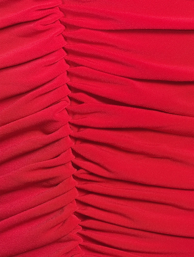 Shirred-Front Strapless Fishtail Gown