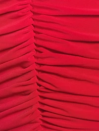Shirred-Front Strapless Fishtail Gown