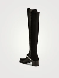 Portia 5050 Pearl-Embellished Leather Knee-High Boots