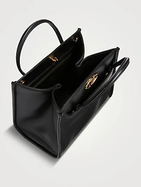 Small VLOGO Locker Leather Satchel