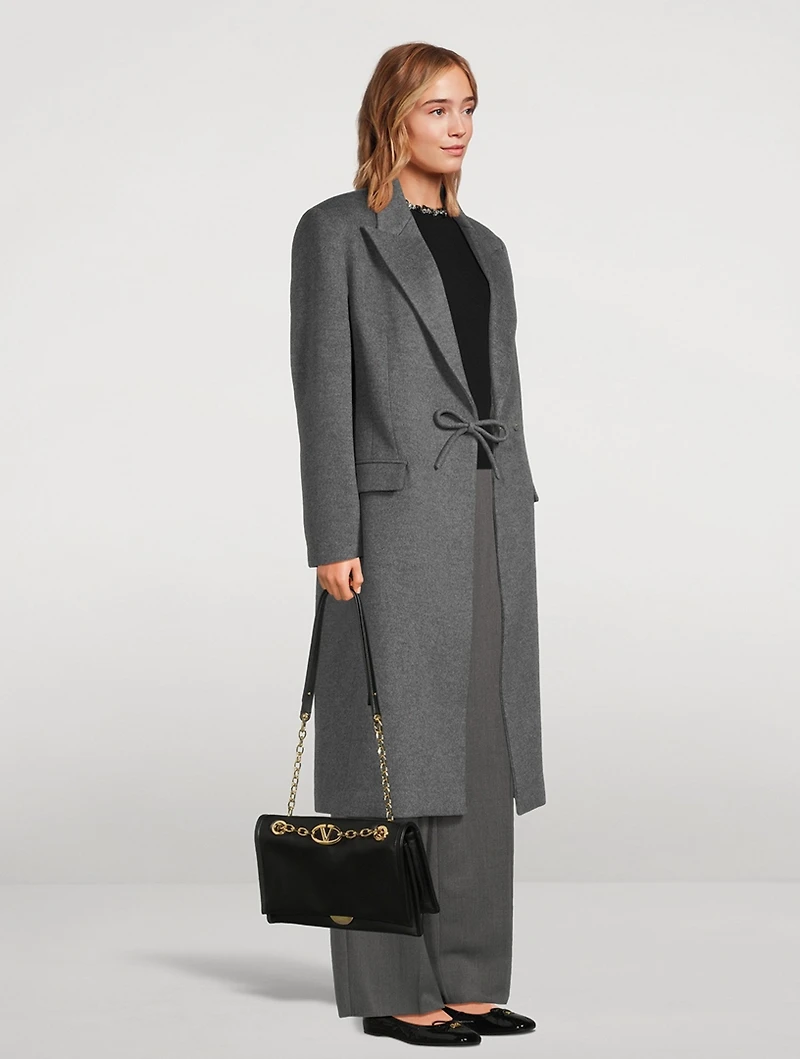 VLogo Chain Leather Shoulder Bag