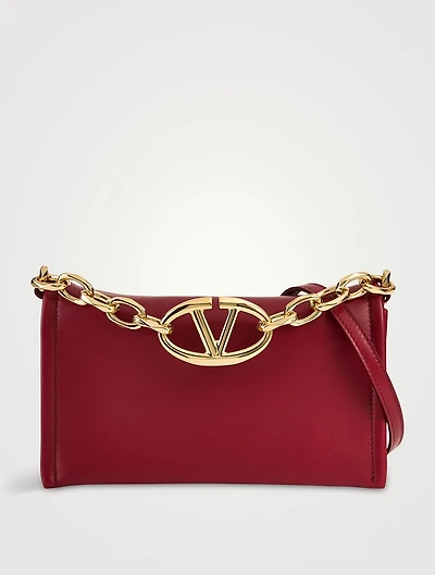 VLOGO Chain Leather Clutch