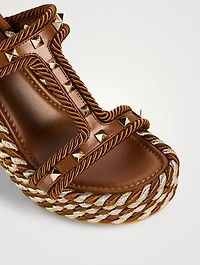 Rockstud Torchon Espadrille Platform Mules