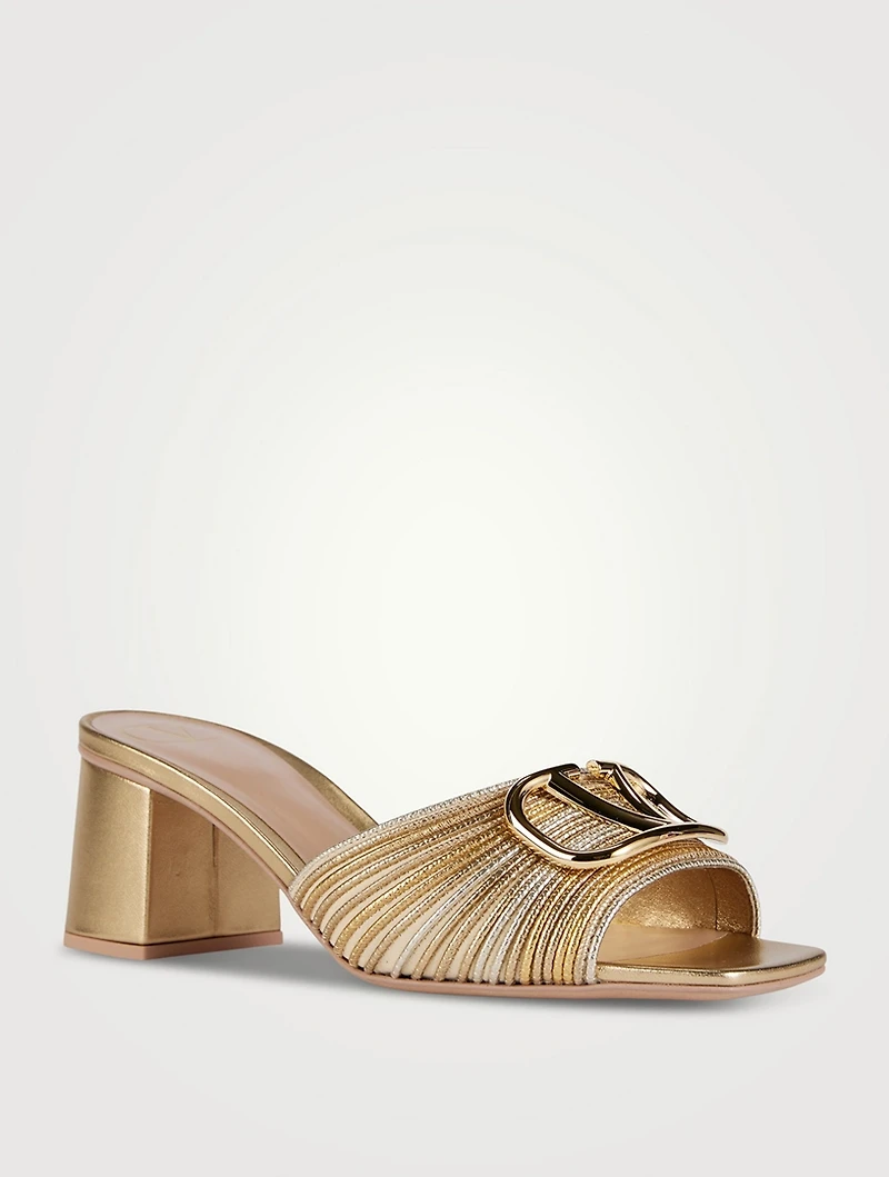 VLOGO Metallic Leather Mules