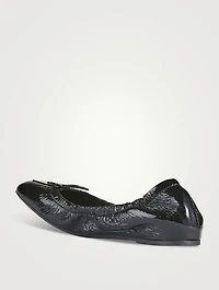 VLOGO Patent Leather Ballerinas