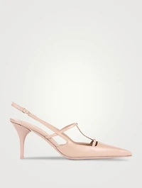 Rockstud Wispy Leather Slingback Pumps