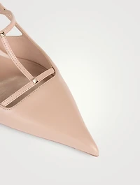 Rockstud Wispy Leather Slingback Pumps