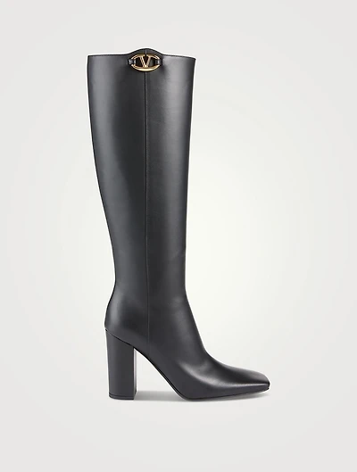 VLOGO Leather Knee-High Boots