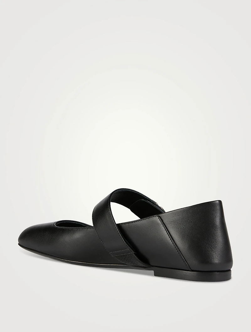 VLOGO Locker Leather Mary Jane Ballet Flats