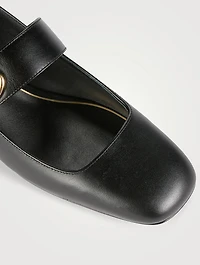 VLOGO Locker Leather Mary Jane Ballet Flats