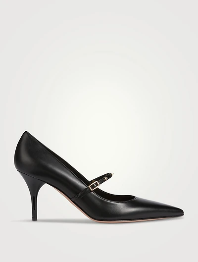 Rockstud Wispy Leather Mary Jane Pumps