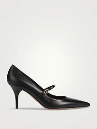 Rockstud Wispy Leather Mary Jane Pumps