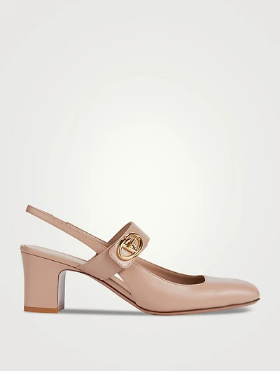 VLOGO Locker Leather Mary Jane Ballet Pumps