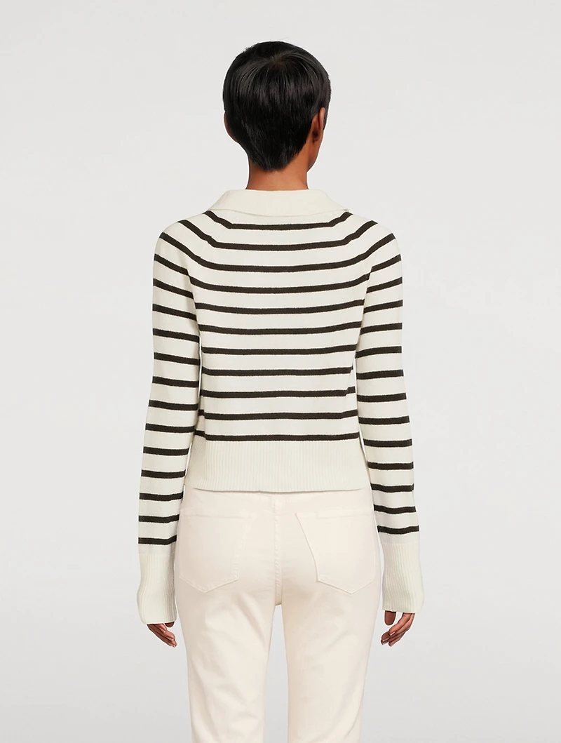 Cheshire Cashmere Cardigan Striped Print