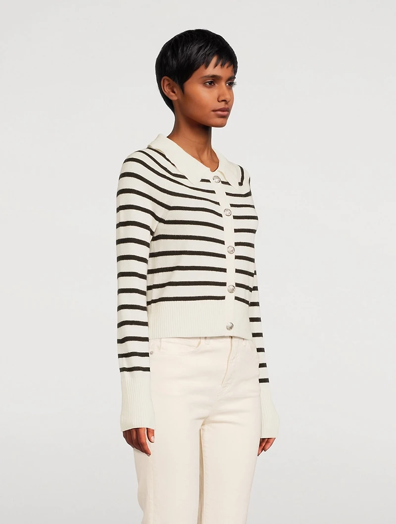 Cheshire Cashmere Cardigan Striped Print