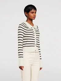 Cheshire Cashmere Cardigan Striped Print