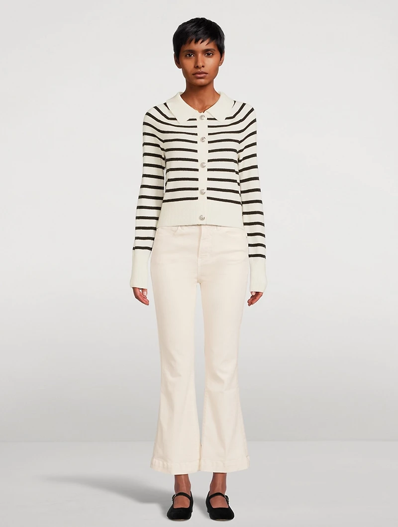 Cheshire Cashmere Cardigan Striped Print