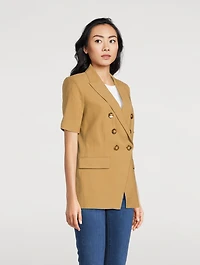 Atwood Dickey Double-Breasted Short-Sleeve Blazer
