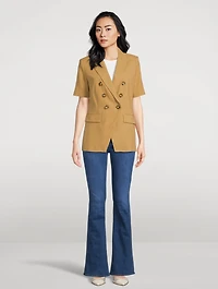 Atwood Dickey Double-Breasted Short-Sleeve Blazer