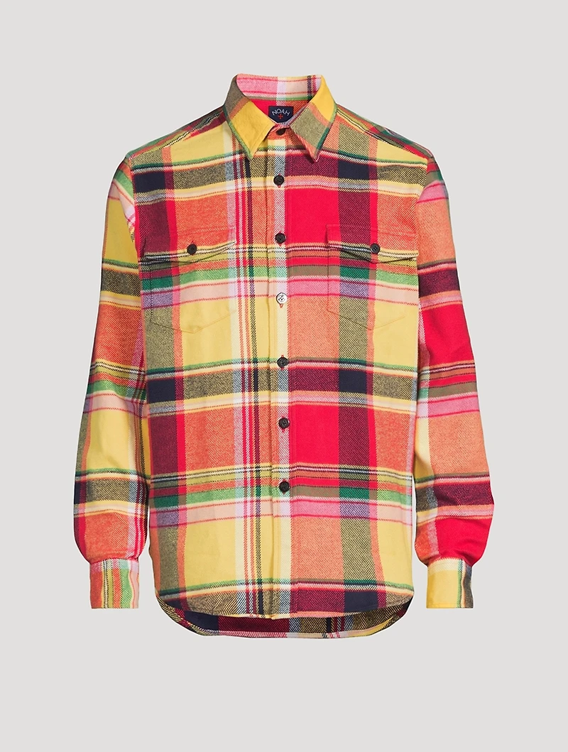 Heavyweight Flannel Shirt Bright Plaid Print
