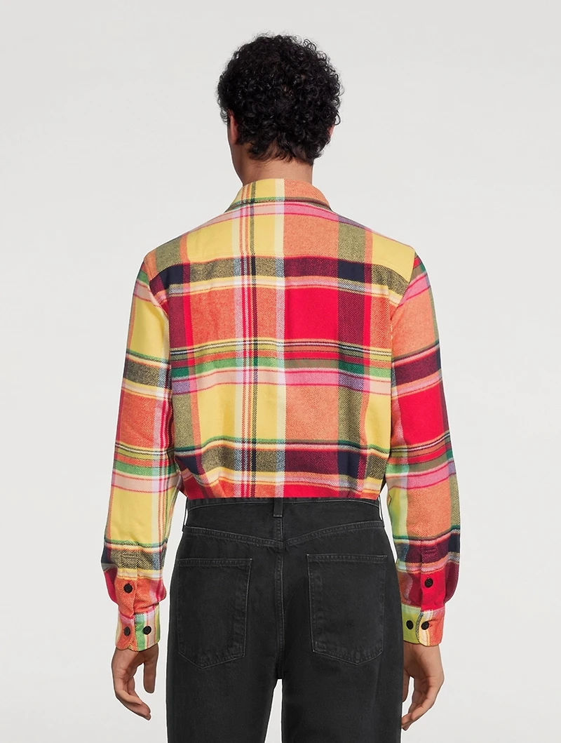 Heavyweight Flannel Shirt Bright Plaid Print