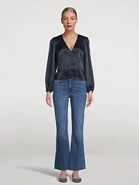 Silk Drawstring Blouse