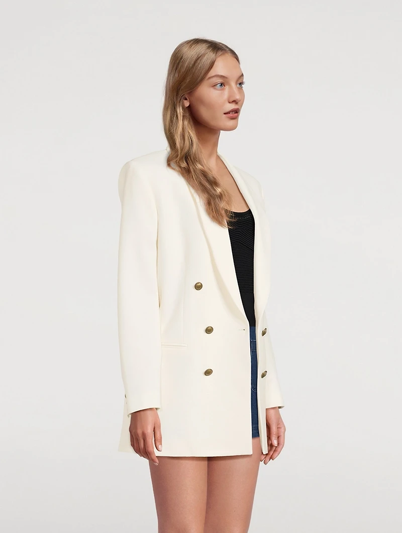 Shawl Collar Double-Breasted Blazer