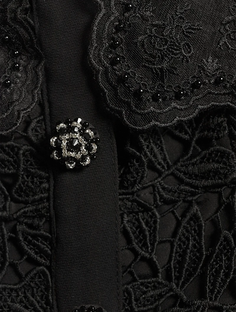 Guipure Lace Midi Dress