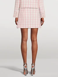 Check Bouclé Mini Skirt