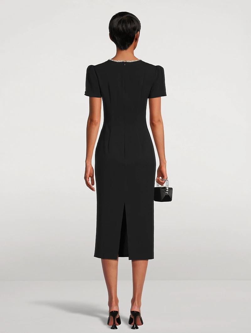 Diamanté Bow Midi Dress