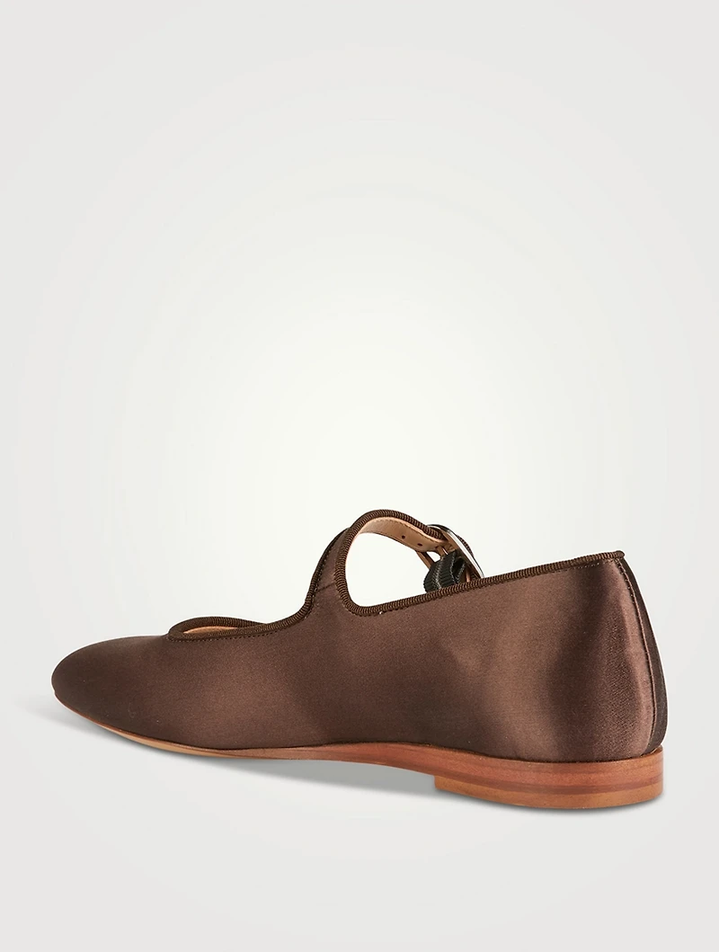 Satin Mary Jane Ballet Flats
