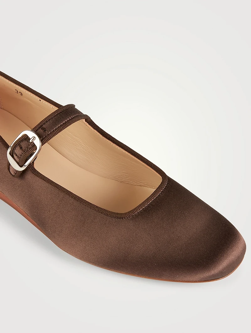Satin Mary Jane Ballet Flats