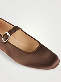 Satin Mary Jane Ballet Flats