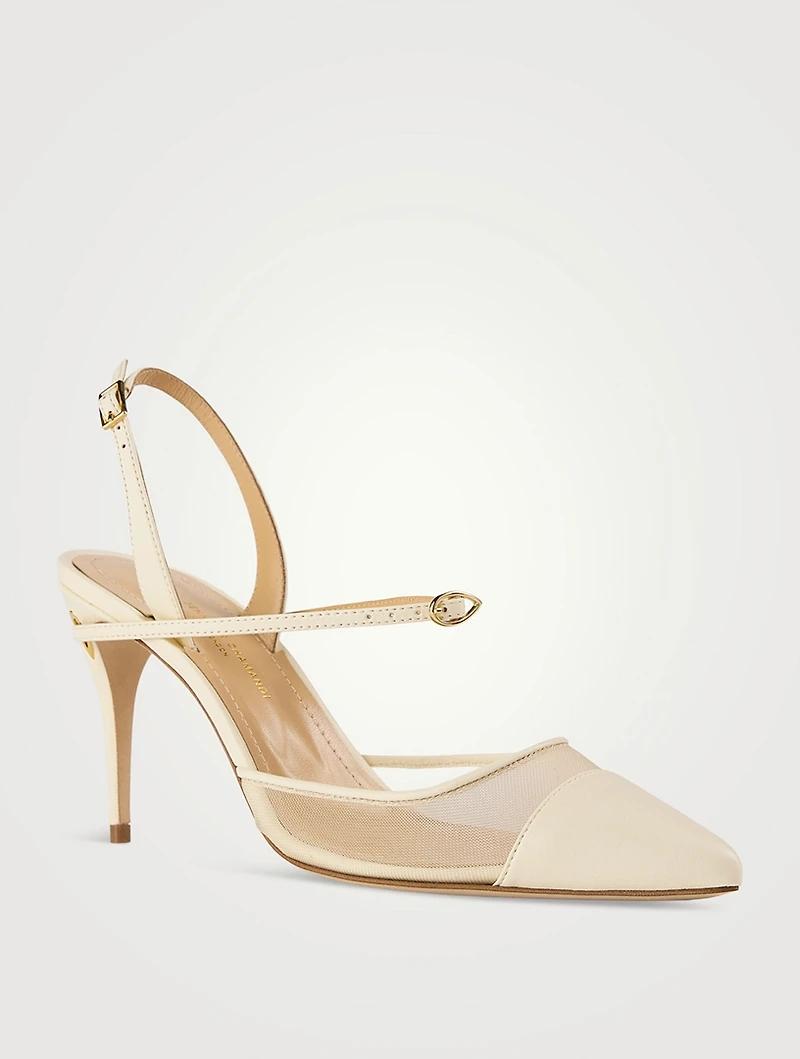 Vittorio Leather And Mesh Slingback Pumps