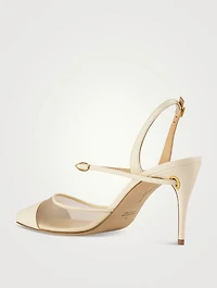 Vittorio Leather And Mesh Slingback Pumps