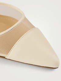 Vittorio Leather And Mesh Slingback Pumps