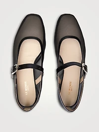 Mesh Mary Jane Ballet Flats