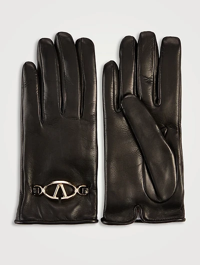 VLogo Leather Gloves