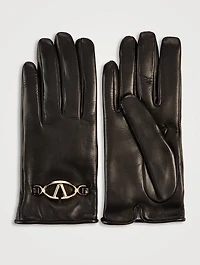 VLogo Leather Gloves