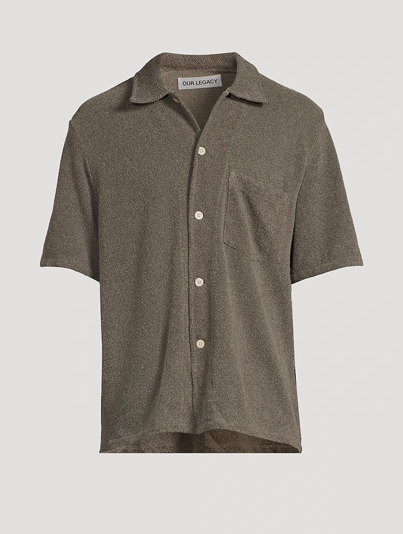 Boucle Short-Sleeve Boxy Shirt