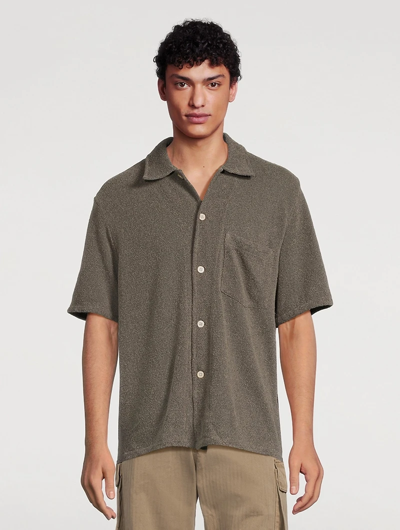 Boucle Short-Sleeve Boxy Shirt