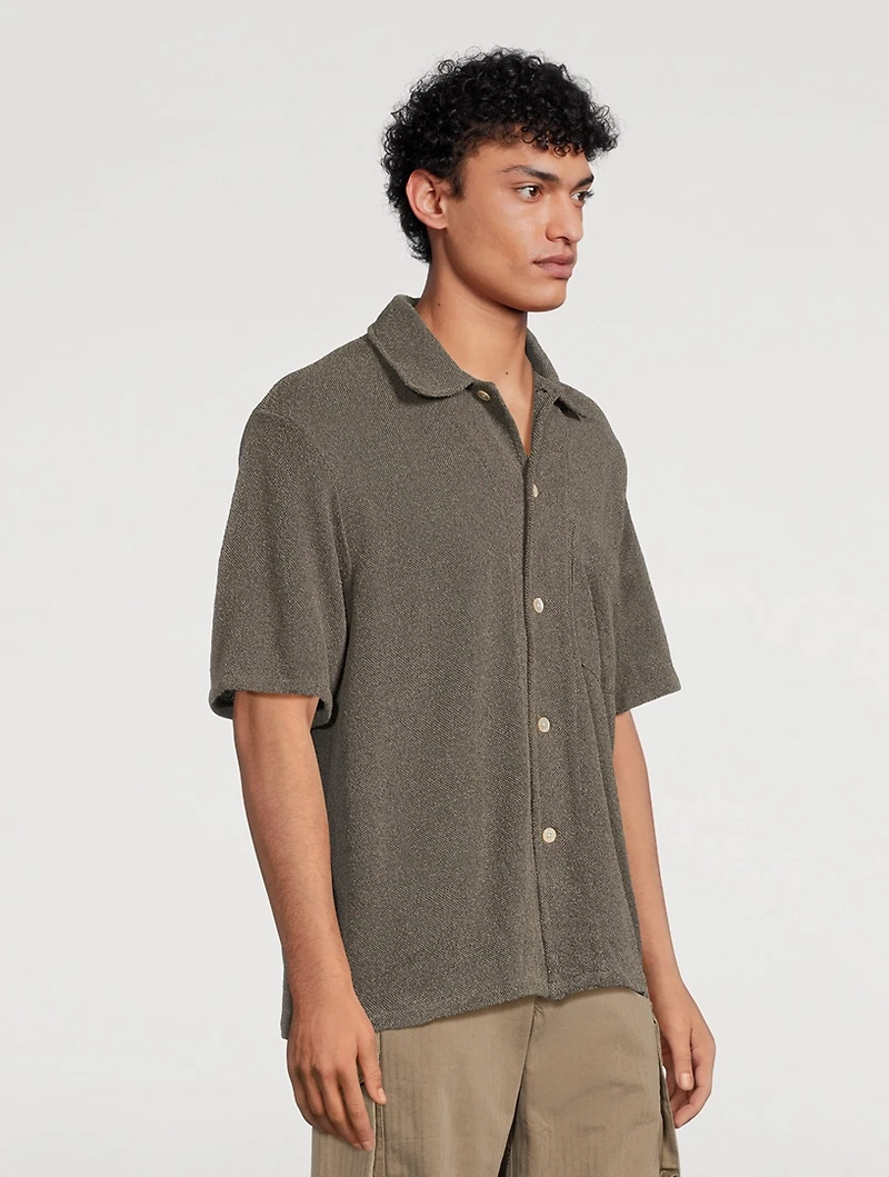 Boucle Short-Sleeve Boxy Shirt