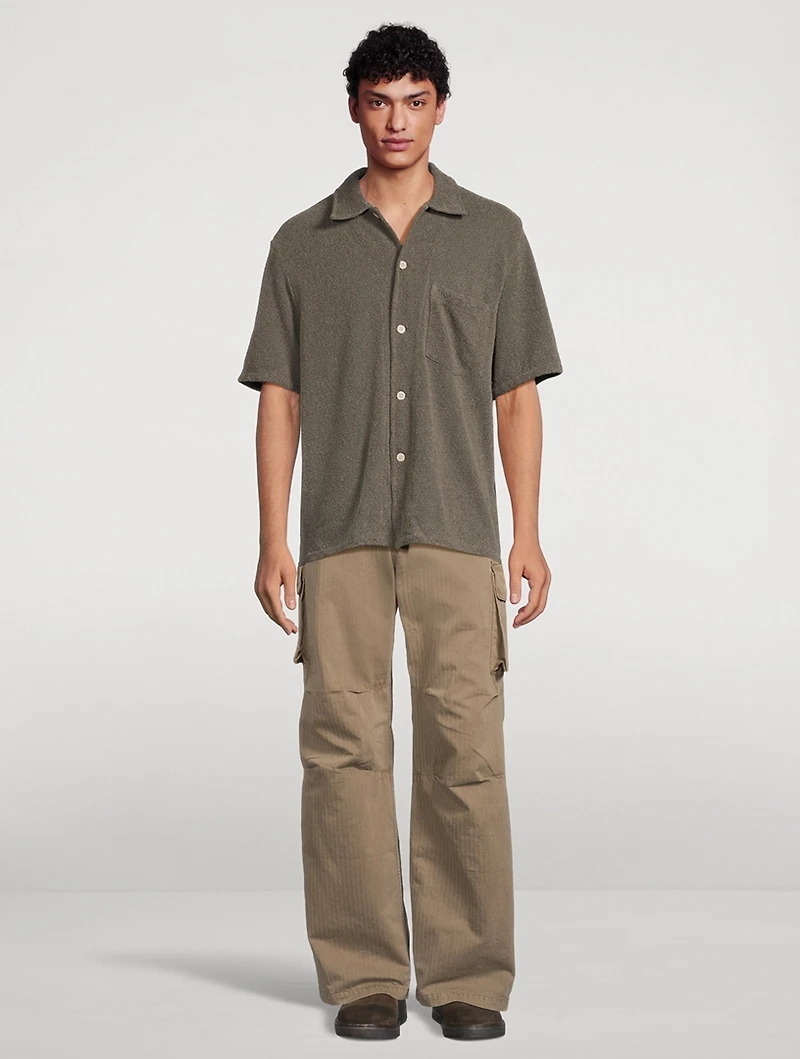 Boucle Short-Sleeve Boxy Shirt