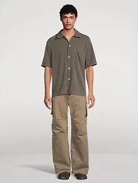 Boucle Short-Sleeve Boxy Shirt